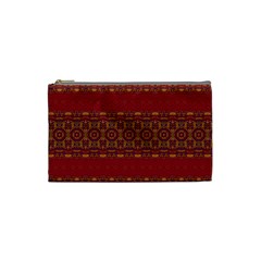 Boho Red Gold Cosmetic Bag (Small) from ArtsNow.com Front