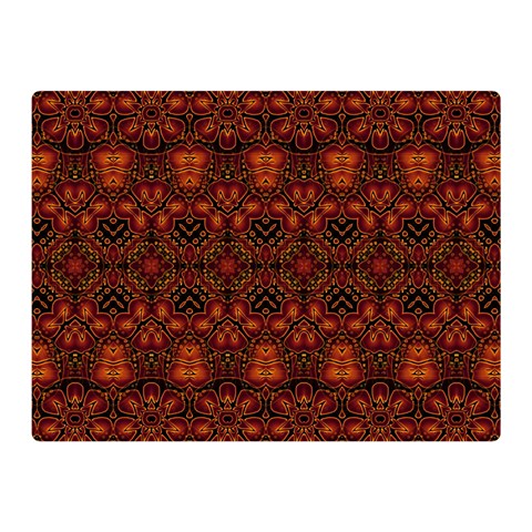 Boho Dark Red Floral Double Sided Flano Blanket (Mini)  from ArtsNow.com 35 x27  Blanket Back