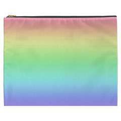 Pastel Rainbow Ombre Cosmetic Bag (XXXL) from ArtsNow.com Front