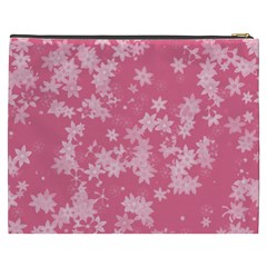 Blush Pink Floral Print Cosmetic Bag (XXXL) from ArtsNow.com Back