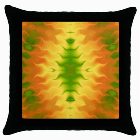 Lemon Lime Tie Dye Throw Pillow Case (Black) from ArtsNow.com Front