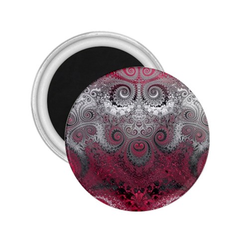 Black Pink Spirals and Swirls 2.25  Magnets from ArtsNow.com Front