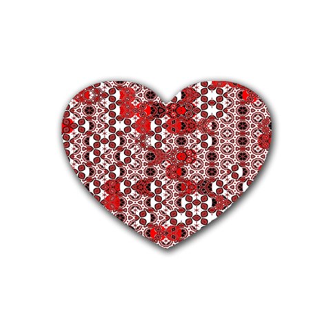 Red Black Checkered Heart Coaster (4 pack)  from ArtsNow.com Front