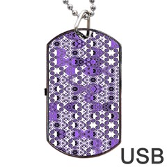 Purple Black Checkered Dog Tag USB Flash (Two Sides) from ArtsNow.com Back