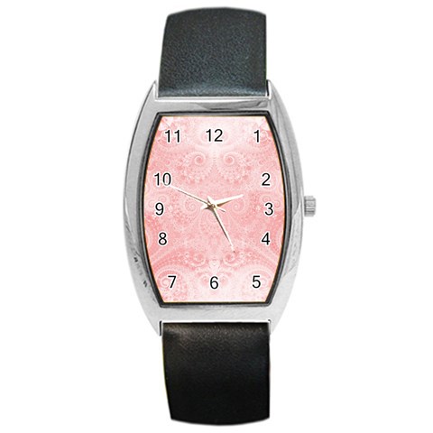 Pretty Pink Spirals Barrel Style Metal Watch from ArtsNow.com Front