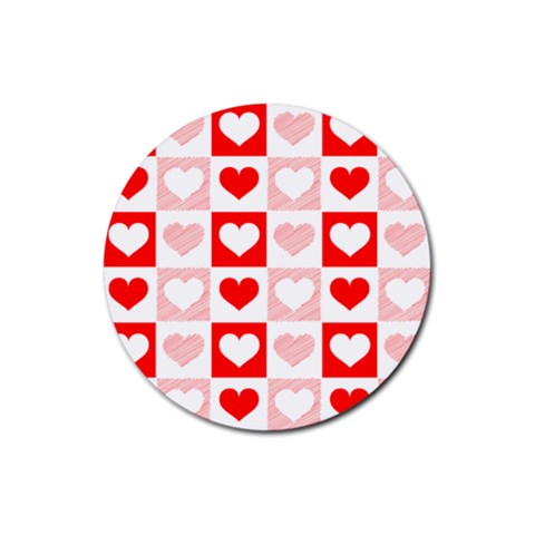 Hearts  Rubber Round Coaster (4 pack)  from ArtsNow.com Front