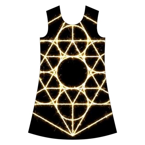 Sacred Geometry: Metatron Kids  Short Sleeve Velvet Dress from ArtsNow.com Front