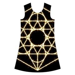 Sacred Geometry: Metatron Kids  Short Sleeve Velvet Dress from ArtsNow.com Front