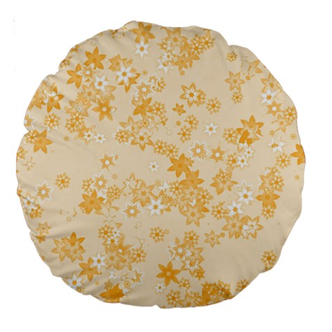 Yellow Flowers Floral Print Large 18  Premium Round Cushions from ArtsNow.com Back