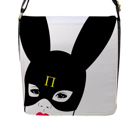 Bunny Girl Mask Flap Closure Messenger Bag (L) from ArtsNow.com Front