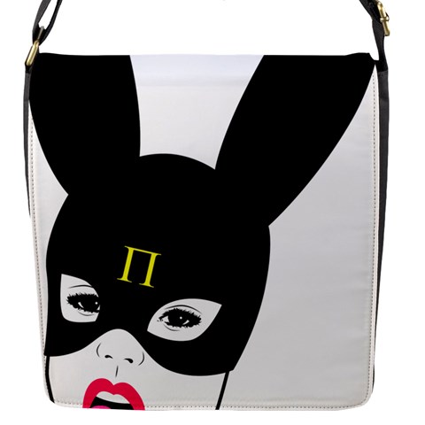 Bunny Girl Mask Flap Closure Messenger Bag (S) from ArtsNow.com Front