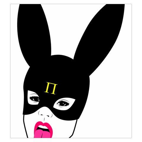 Bunny Girl Mask Drawstring Pouch (Large) from ArtsNow.com Front