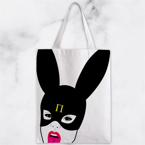 Bunny Girl Mask Zipper Classic Tote Bag from ArtsNow.com Front