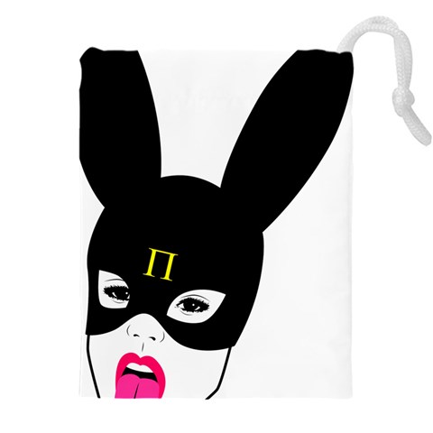 Bunny Girl Mask Drawstring Pouch (4XL) from ArtsNow.com Front