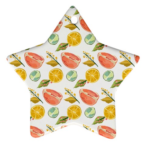 Citrus Gouache Pattern Star Ornament (Two Sides) from ArtsNow.com Front