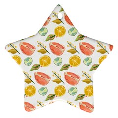 Citrus Gouache Pattern Star Ornament (Two Sides) from ArtsNow.com Front