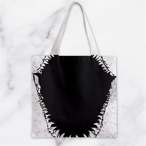 Shark Jaws Zipper Grocery Tote Bag from ArtsNow.com Back