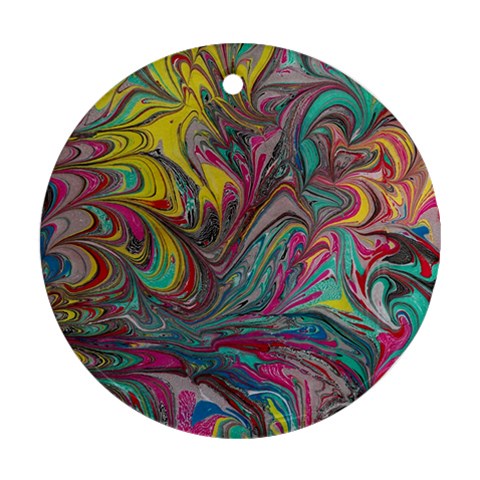 Abstract marbling Round Ornament (Two Sides) from ArtsNow.com Front