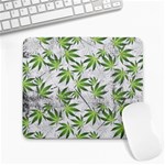 Gray Cannabis Marijuana Large Mousepad