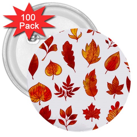 Autumn Pattern 3  Buttons (100 pack)  from ArtsNow.com Front