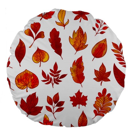 Autumn Pattern Large 18  Premium Flano Round Cushions from ArtsNow.com Front