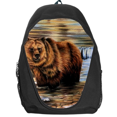 Bear In Water Backpack Bag from ArtsNow.com Front