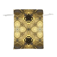 Black and gold Lightweight Drawstring Pouch (S) from ArtsNow.com Front