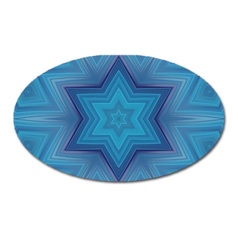 Blue star Oval Magnet from ArtsNow.com Front