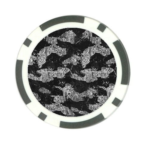 Black And White Cracked Abstract Texture Print Poker Chip Card Guard (10 pack) from ArtsNow.com Front