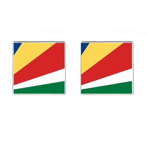 Seychelles flag Cufflinks (Square) from ArtsNow.com Front(Pair)