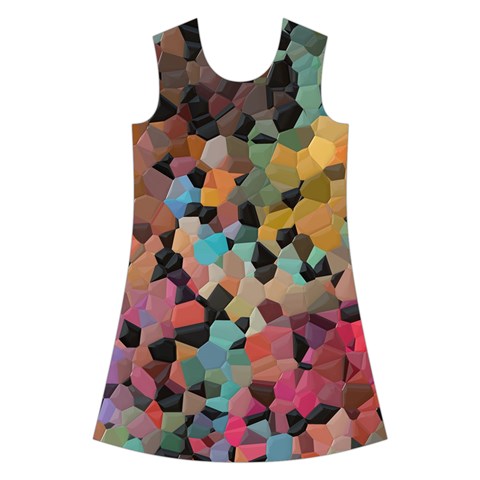 Mosaic pieces                                                        Kids  Short Sleeve Velvet Dress from ArtsNow.com Front