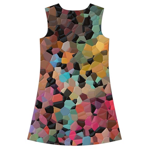 Mosaic pieces                                                        Kids  Short Sleeve Velvet Dress from ArtsNow.com Back