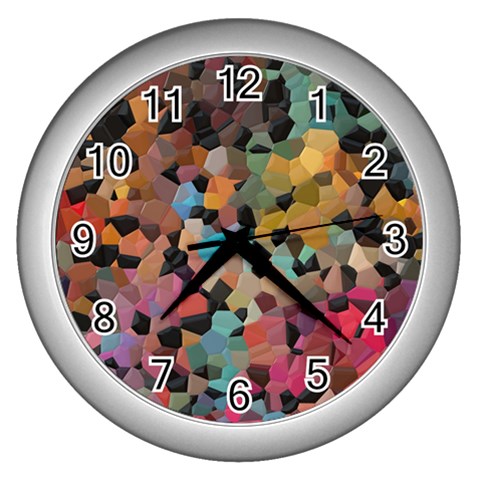 Mosaic pieces                                                    Wall Clock (Silver) from ArtsNow.com Front