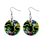 Drawn squares                                                     1  Button Earrings