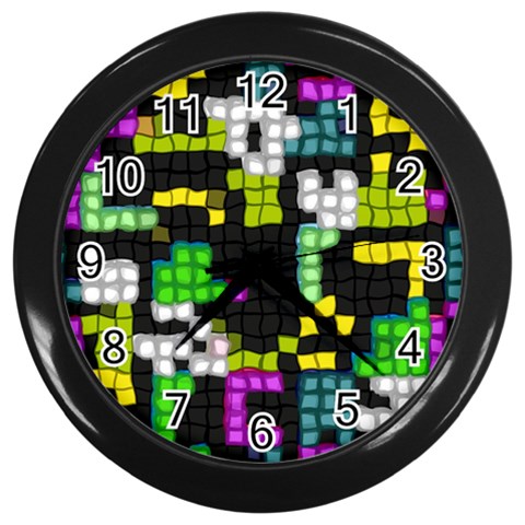 Drawn squares                                                     Wall Clock (Black) from ArtsNow.com Front