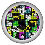 Drawn squares                                                     Wall Clock (Silver)