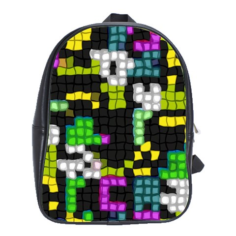 Drawn squares                                                     School Bag (Large) from ArtsNow.com Front