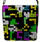 Drawn squares                                                     Flap Closure Messenger Bag (S)