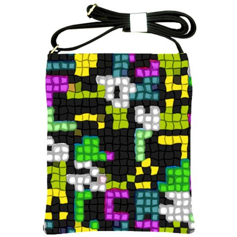 Drawn squares                                                     Shoulder Sling Bag from ArtsNow.com Front