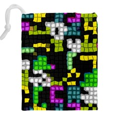 Drawn squares                                                 Drawstring Pouch (5XL) from ArtsNow.com Back