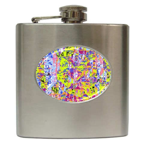 Green blue texture                                                      Hip Flask (6 oz) from ArtsNow.com Front