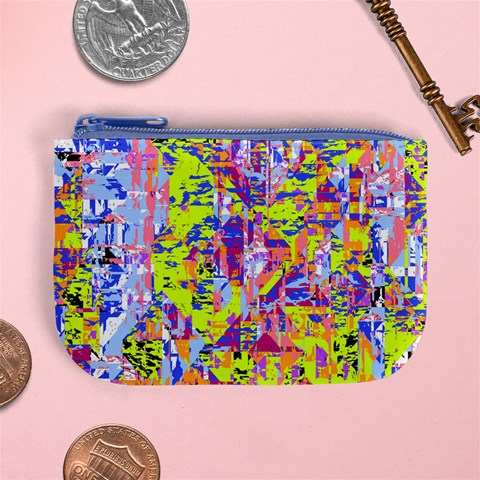 Green blue texture                                                     Mini Coin Purse from ArtsNow.com Front