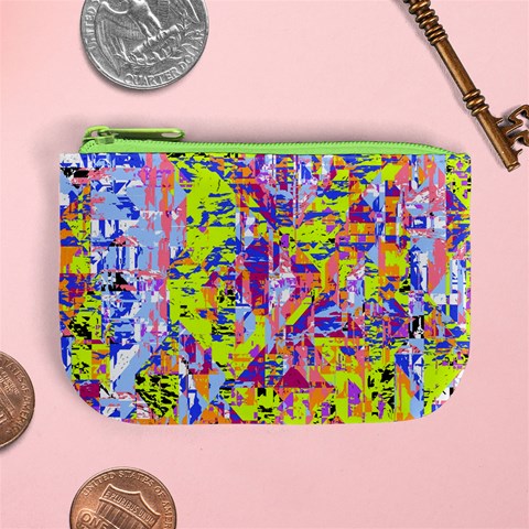 Green blue texture                                                     Mini Coin Purse from ArtsNow.com Front