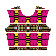 Pink yellow green shapes                                                       Cotton Crop Top from ArtsNow.com Front