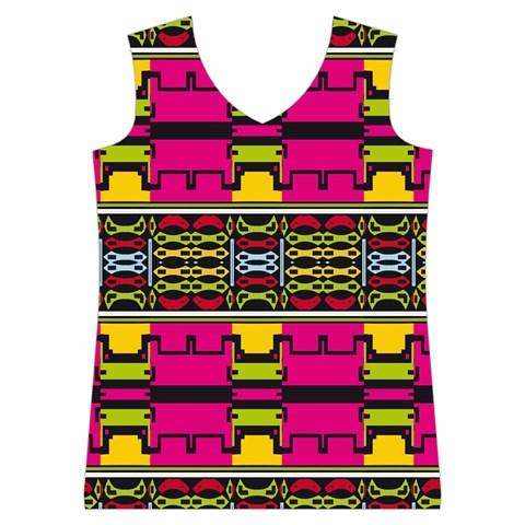 Pink yellow green shapes                                                       Women s Basketball Tank Top from ArtsNow.com Front