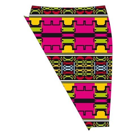 Pink yellow green shapes                                                      Midi Wrap Pencil Skirt from ArtsNow.com Front Left