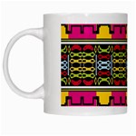 Pink yellow green shapes                                                       White Mug