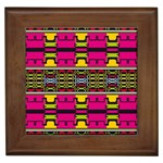 Pink yellow green shapes                                                       Framed Tile