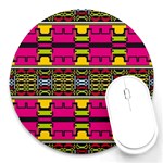 Pink yellow green shapes                                                       Round Mousepad