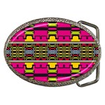 Pink yellow green shapes                                                       Belt Buckle